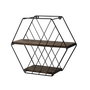 Hanah Home Liliales Estante Flotante Negro y Nogal Oscuro